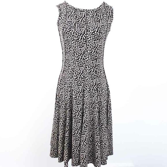 Career Dress Abstract Print Fit and Flare PS Petite Small Sleeveless COMFY! - Picture 1 of 5
